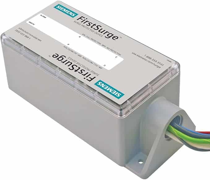 Photo of a typical whole home surge protection unit used by JCP Electric Siemens FS100